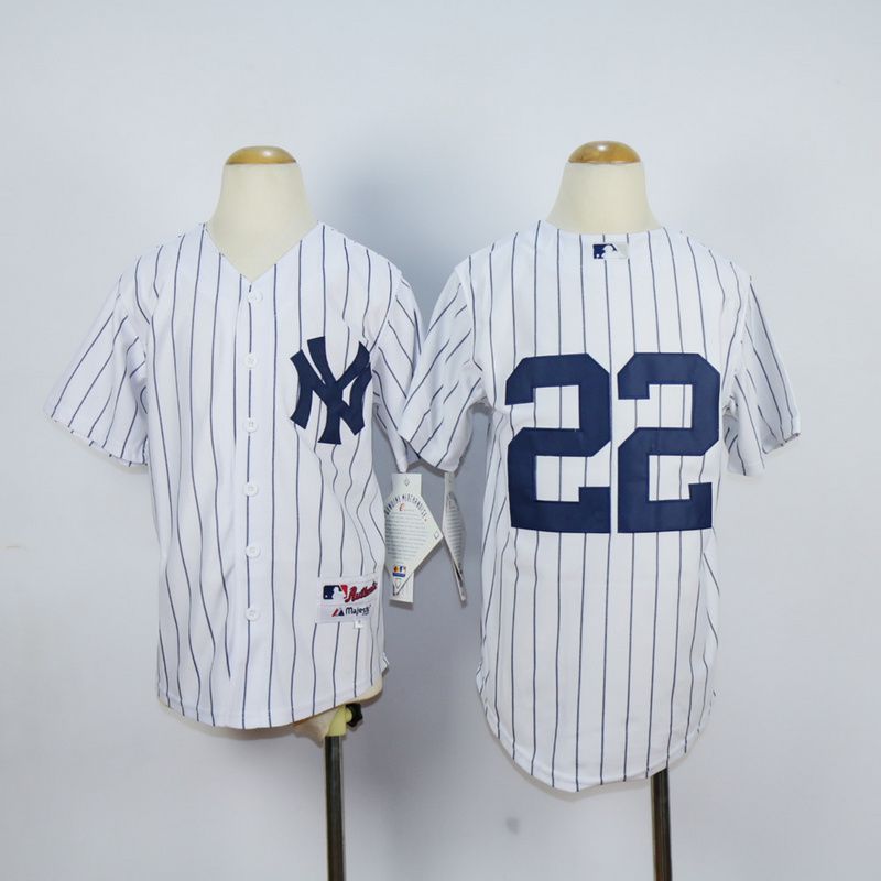 Youth New York Yankees #22 No name White MLB Jerseys->cleveland indians->MLB Jersey